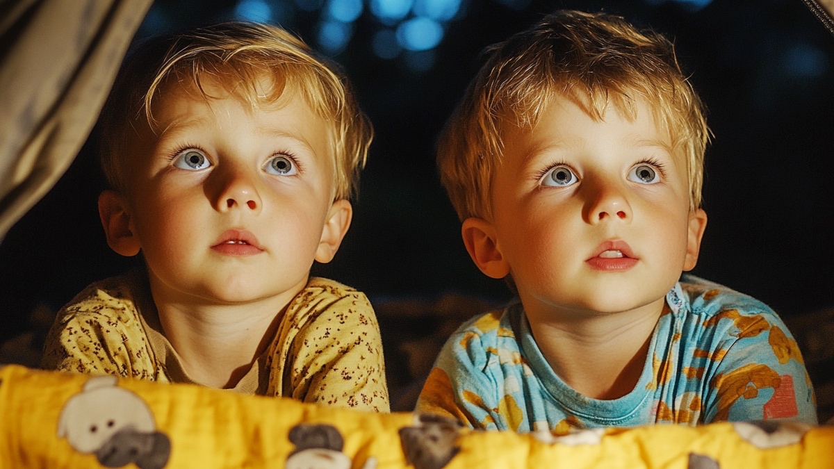 Zwillinge im Kinderbett. (KI-generiert)