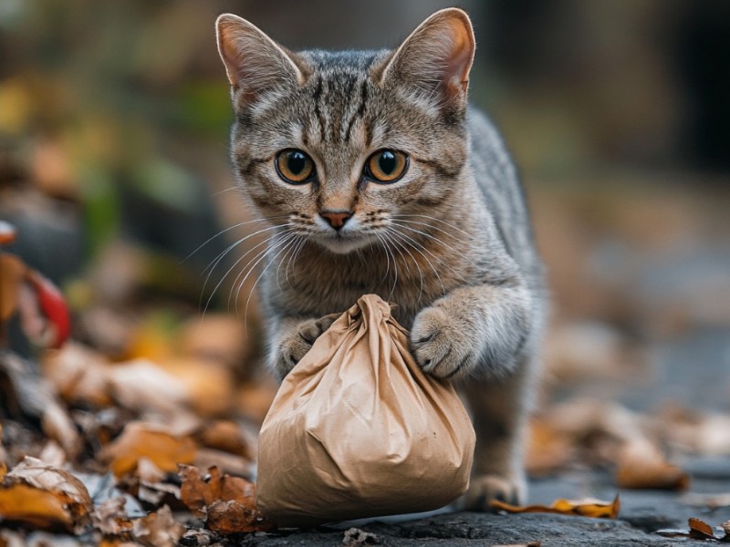 Eine Katze mit SÃ¤ckchen. (KI-generiert)