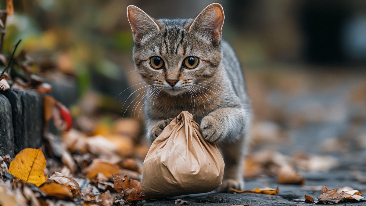 Eine Katze mit SÃ¤ckchen. (KI-generiert)