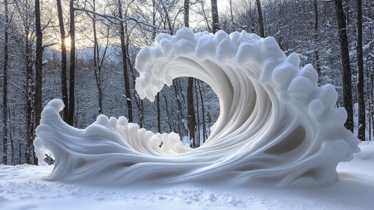 Ein zufÃ¤lliges Schneekunstwerk. (KI-generiert)