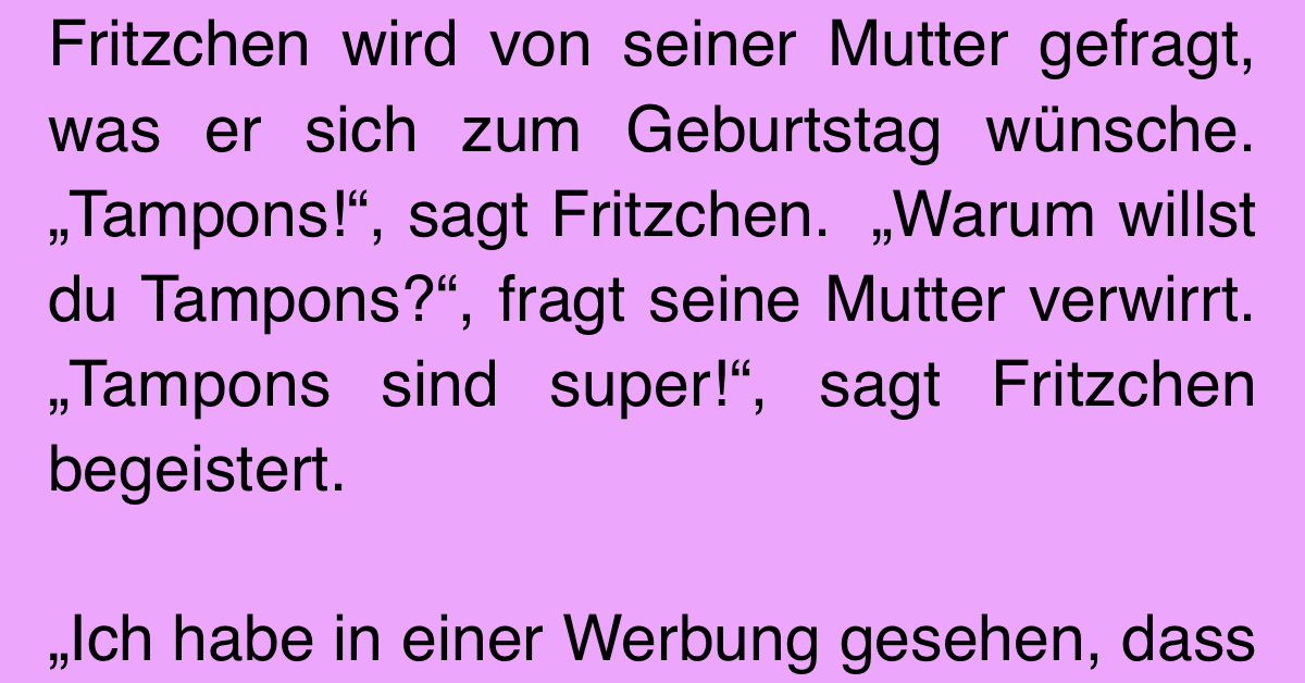 Witz Des Tages: Die Besten Fritzchen-Witze - Einfach Schön