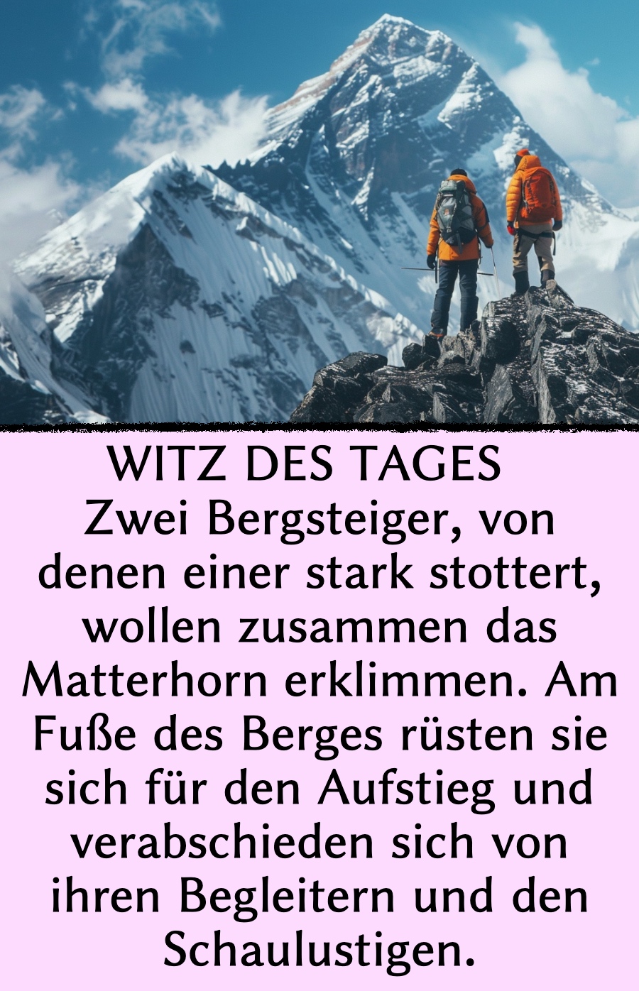 Stotterer-Witz: Stotternder Bergsteiger ärgert Kollegen