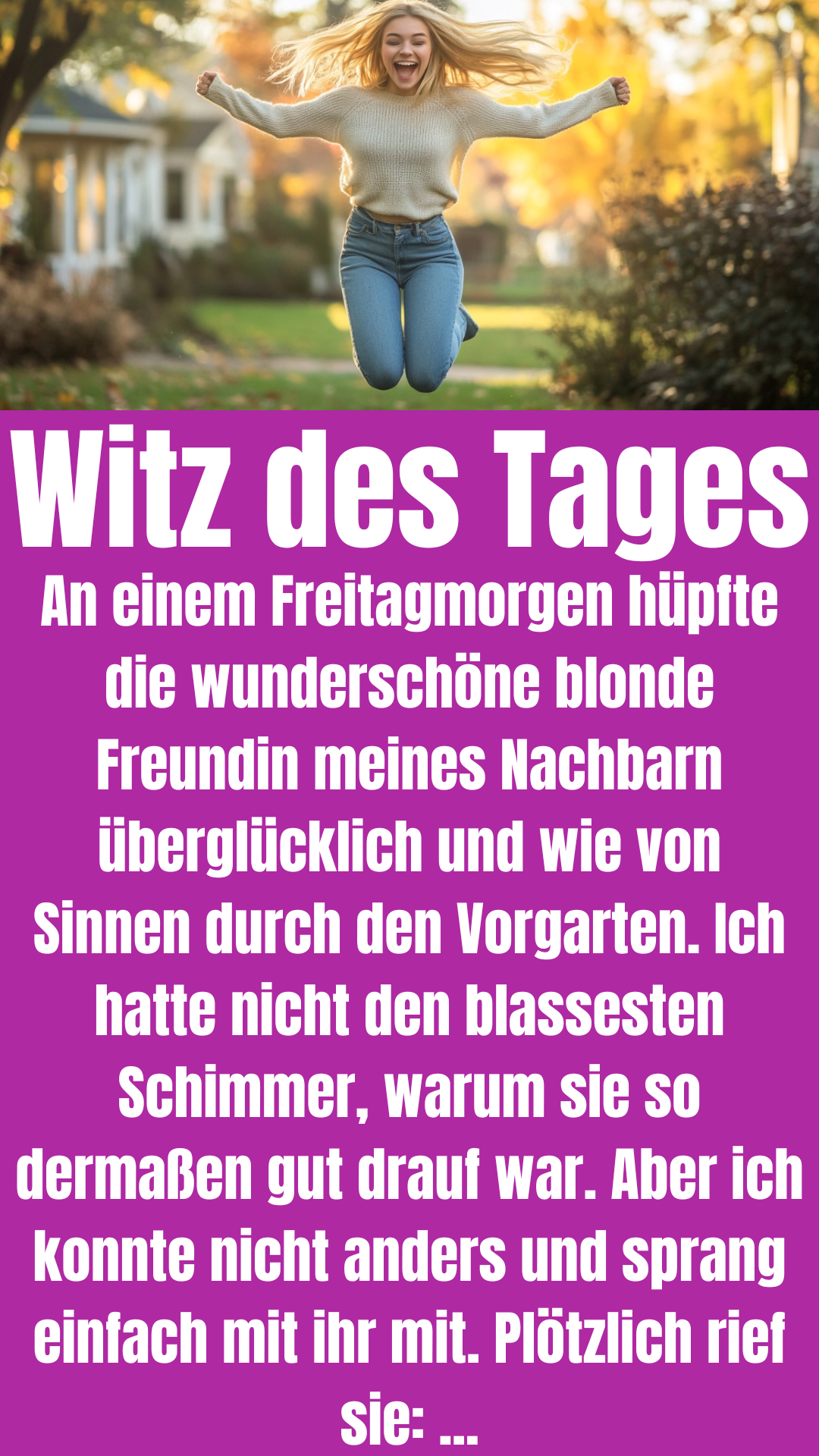 Witz des Tages: Frau freut sich wie Bolle über Schwangerschaft