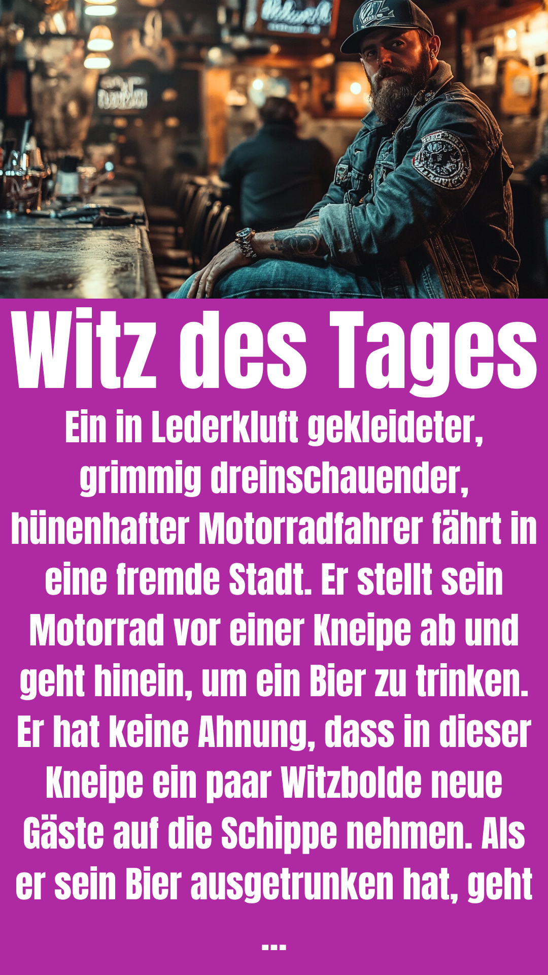 Witz des Tages: Grimmiger Biker wird beklaut